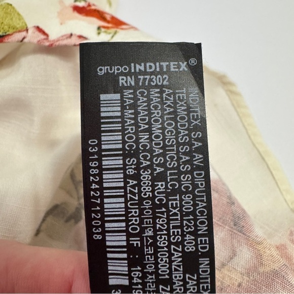 ZARA Floral Print Sundress White Multicolor Medium Smocked Back - Picture 7 of 10